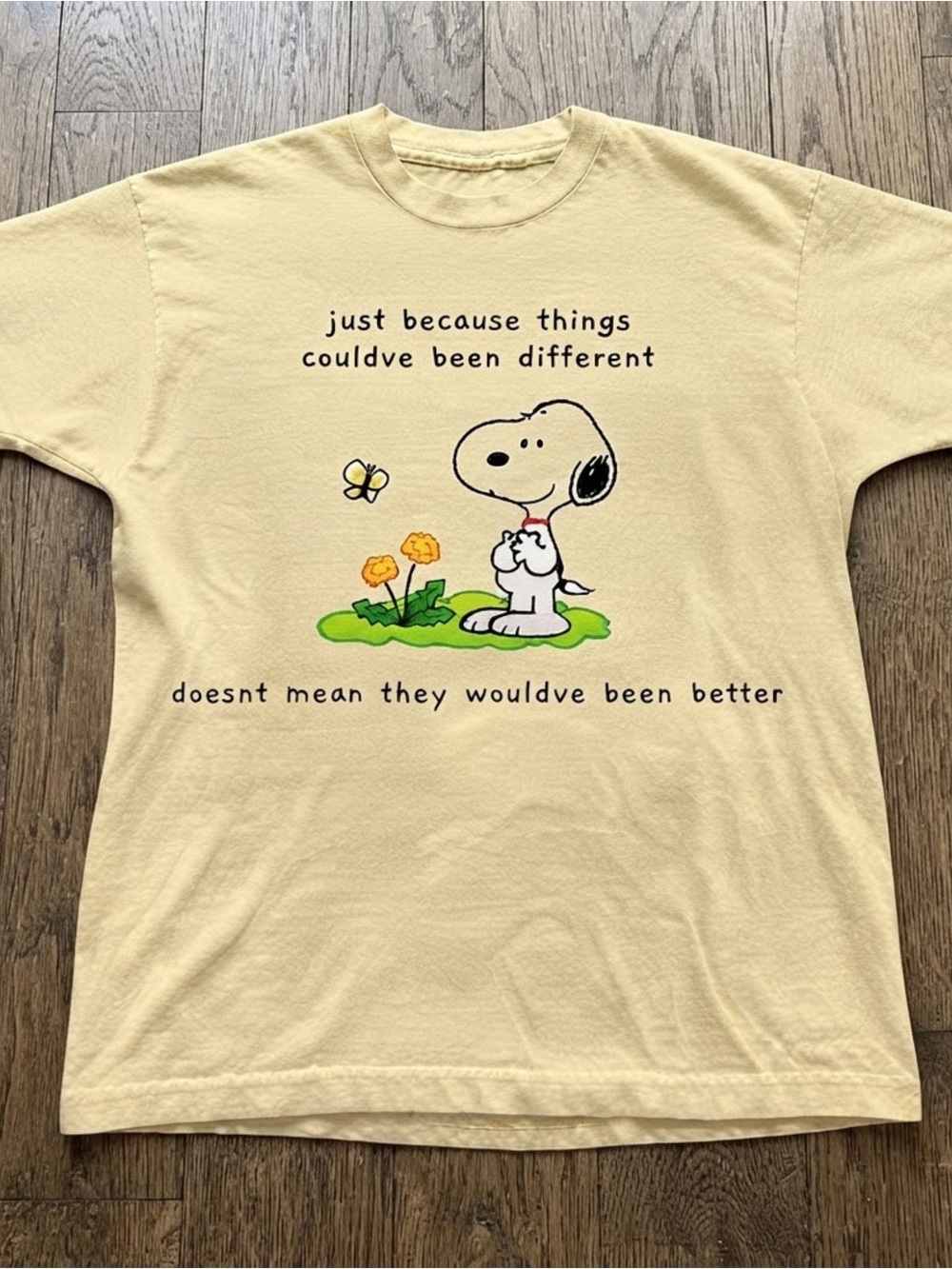 Cartoon Dog Graphic Tee Yellow Shirt Gildan T-Shirt
